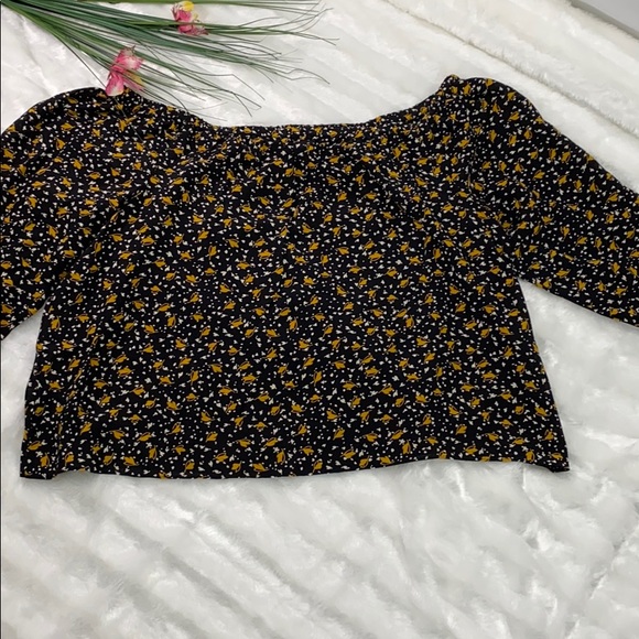floral Madewell top size Large color black - Picture 2 of 6